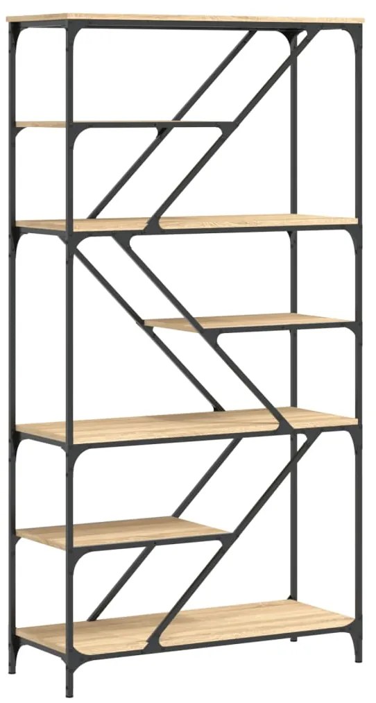 vidaXL Βιβλιοθήκη Sonoma Δρυς 91 x 36 x 176 εκ. Επεξεργ. Ξύλο / Ατσάλι