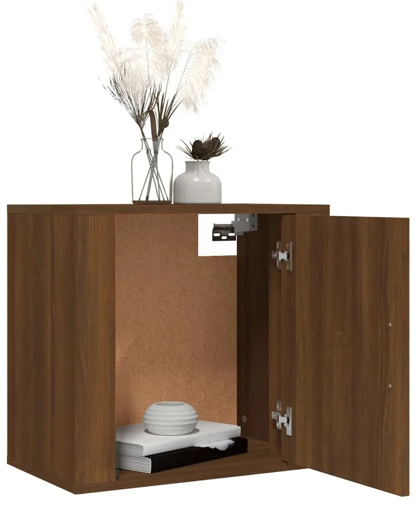 vidaXL Κομοδίνα Επιτοίχια 2 τεμ. Καφέ Δρυς 50x30x47 εκ.