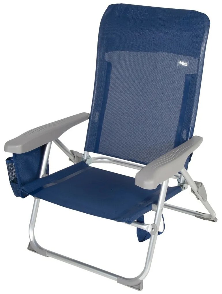 Καρέκλα στην παραλία Aktive Slim Εύκαμπτο Ναυτικό Μπλε 47 x 87 x 58 cm (x2)