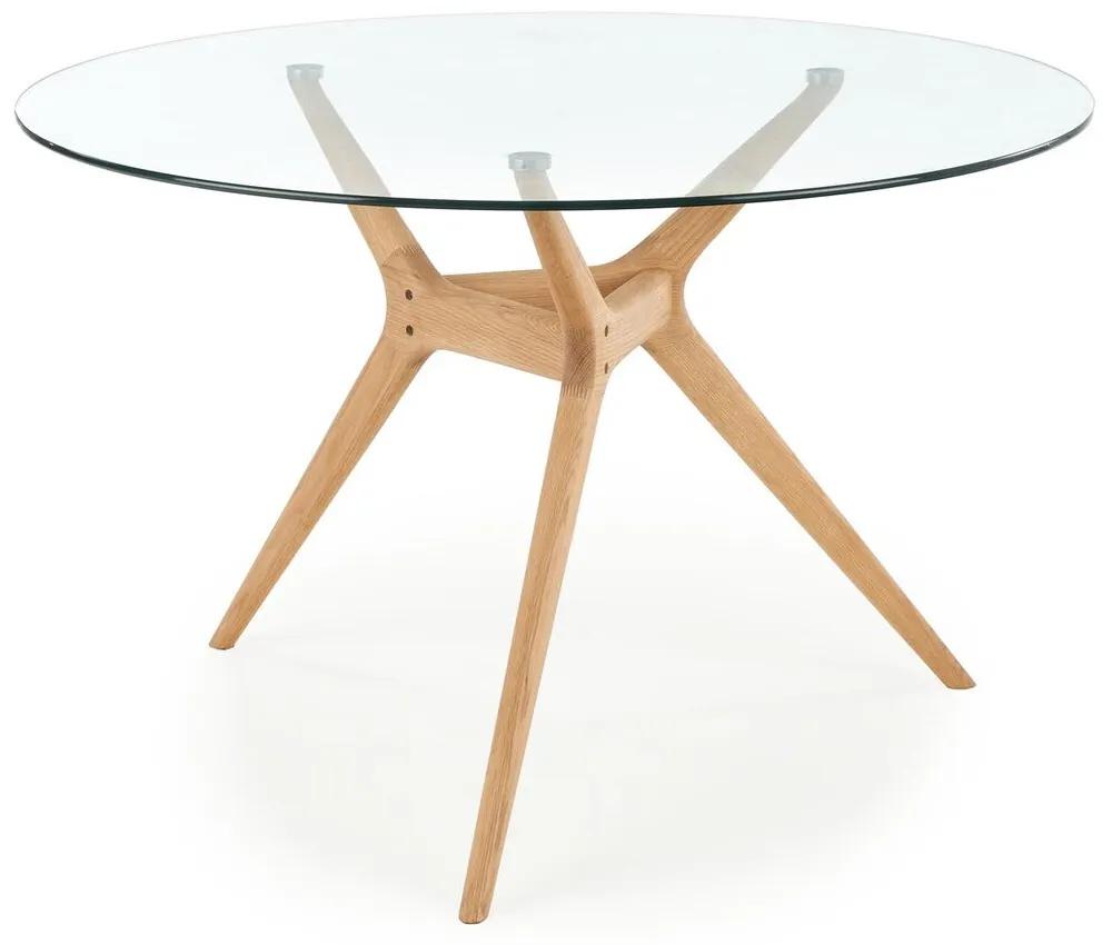 Τραπέζι Houston 1346, Ανοιχτό χρώμα ξύλου, 77cm, 38 kg, Επεξεργασμένο γυαλί, Ξύλο, Ξύλο: Δρυς | Epipla1.gr