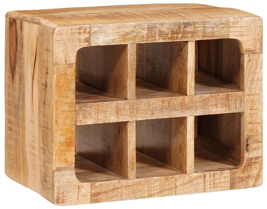 vidaXL Ράφι Κρασιού Επιτοίχιο Καφέ 44 x 30 x 35 εκ. Μασίφ ξύλο μάνγκο