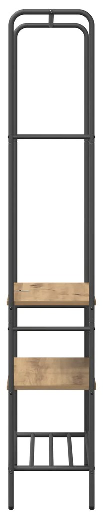 vidaXL Ράφι ρούχων με ράφια με ράφι artisan δρυς 60 x 30 x 171 εκ