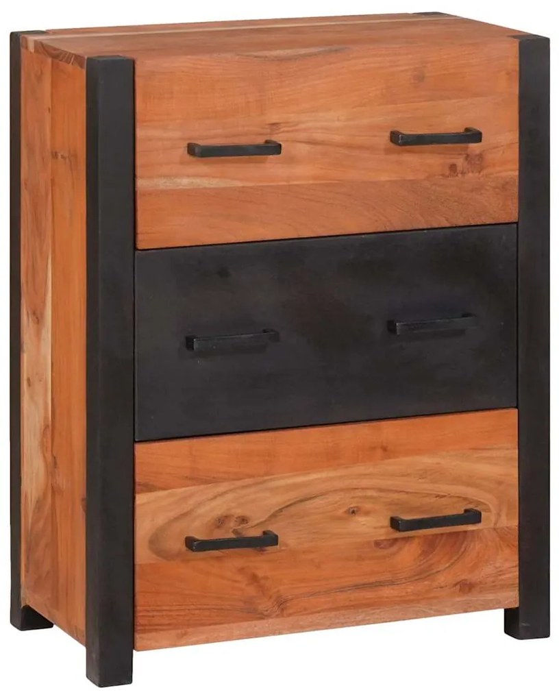 vidaXL Πλαϊνό γραφείο 3 pcs Καφέ 110 x 30 x 75 εκ Μασίφ ξύλο ακακίας