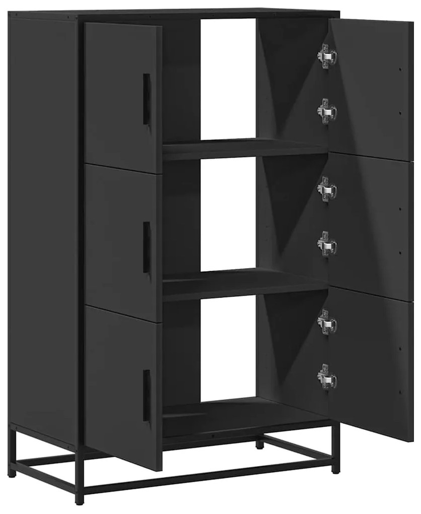 vidaXL Ντουλάπι Μαύρο από 68x35x106,5 cm Επεξεργασμένο Ξύλο μέταλλο