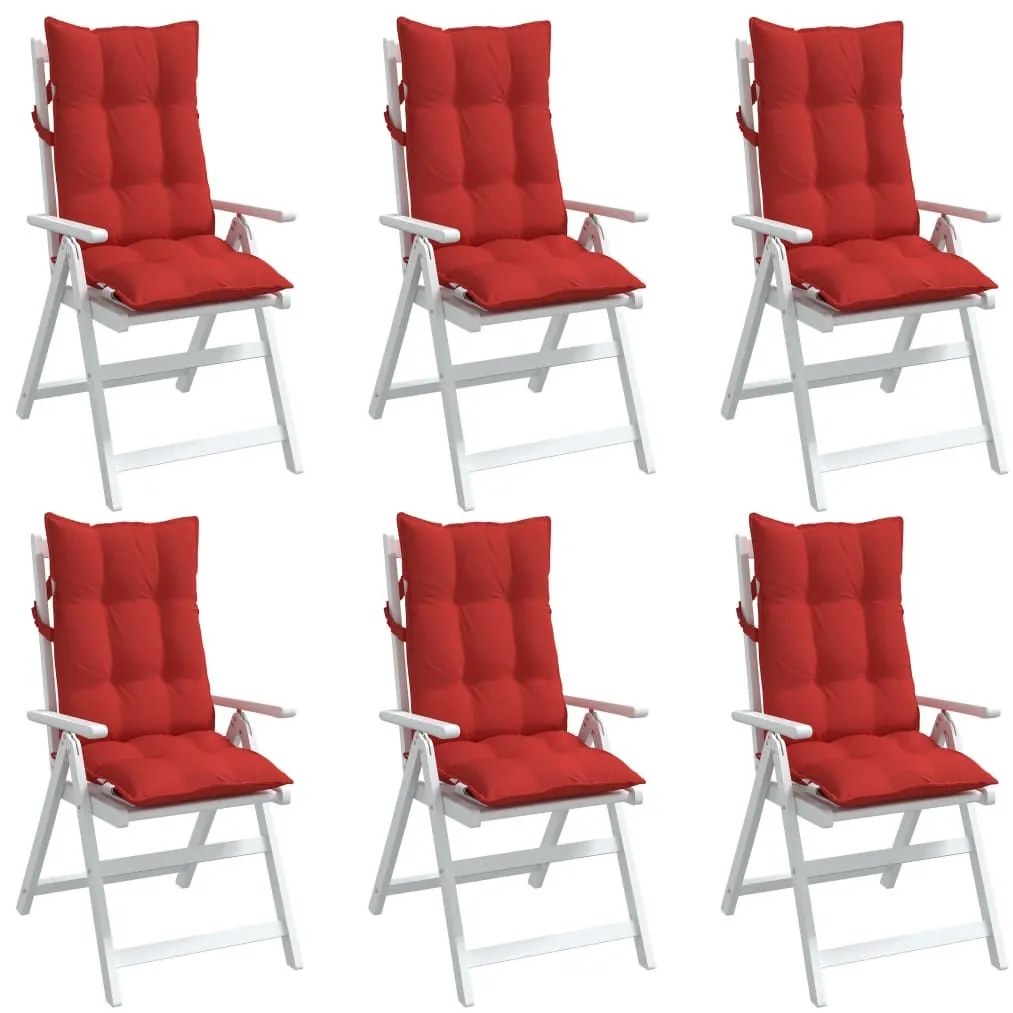 Μαξιλάρια Καρέκλας με Πλάτη 6 τεμ. Κόκκινα από Ύφασμα Oxford - Κόκκινο