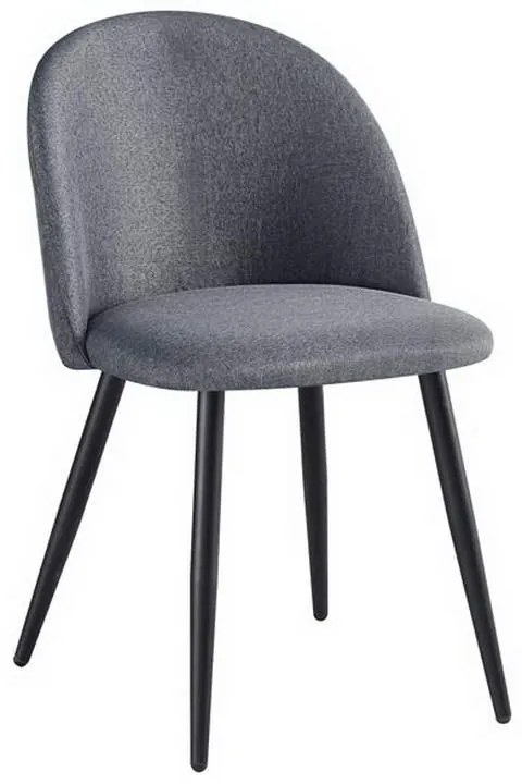 Καρέκλα Bella ΕΜ757,3 50x57x81cm Black Grey Σετ 4τμχ Μέταλλο,Ύφασμα
