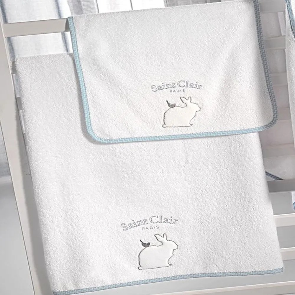 Πετσέτες Βρεφικές Lapin (Σετ 2τμχ) Blue Saint Clair Towels Set 65x120cm 100% Βαμβάκι