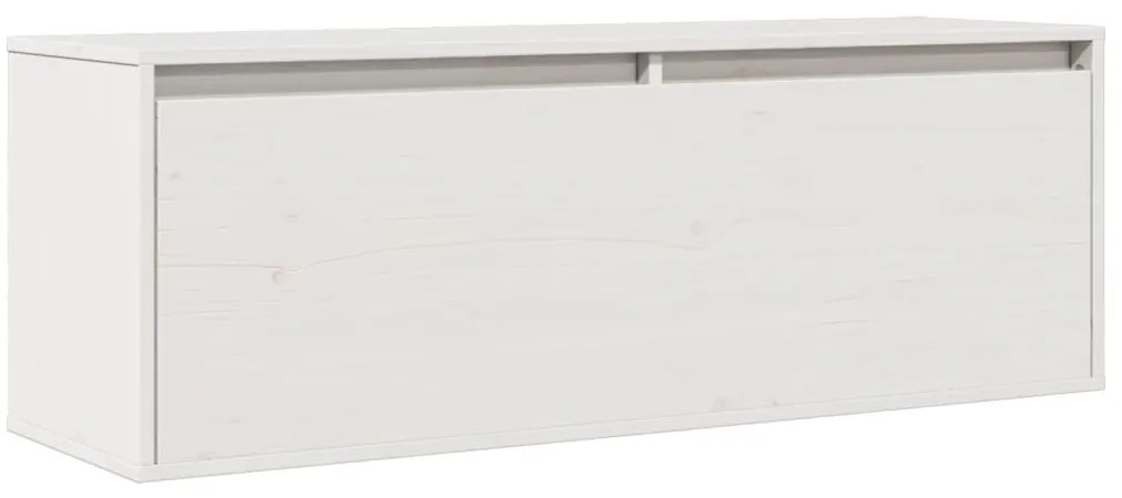 vidaXL Ντουλάπι Τοίχου Λευκό 100 x 30 x 35 εκ. από Μασίφ Ξύλο Πεύκου