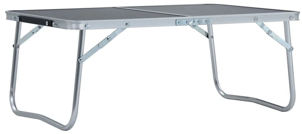 vidaXL Τραπέζι Κάμπινγκ Πτυσσόμενο Γκρι 60 x 40 εκ. Αλουμινίου