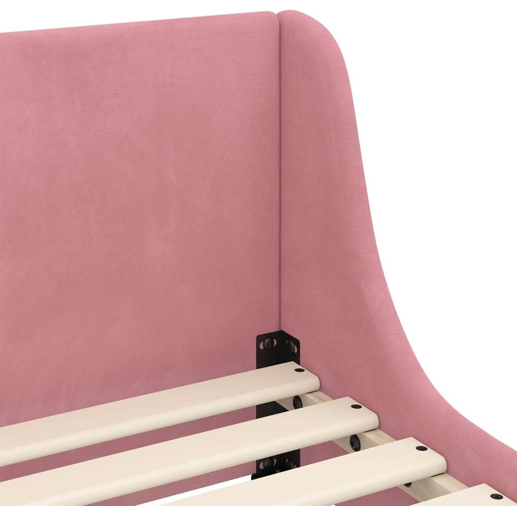 vidaXL Κρεβάτι Παιδικής Κρεβατοκάμαρας με Κεφαλάκι Ροζ 90 x 190 cm