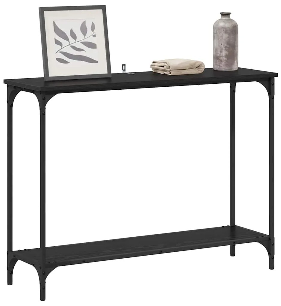 vidaXL Τραπέζι κονσόλας με ράφι Μαύρη δρυς 101 x 30.5 x 75 εκ