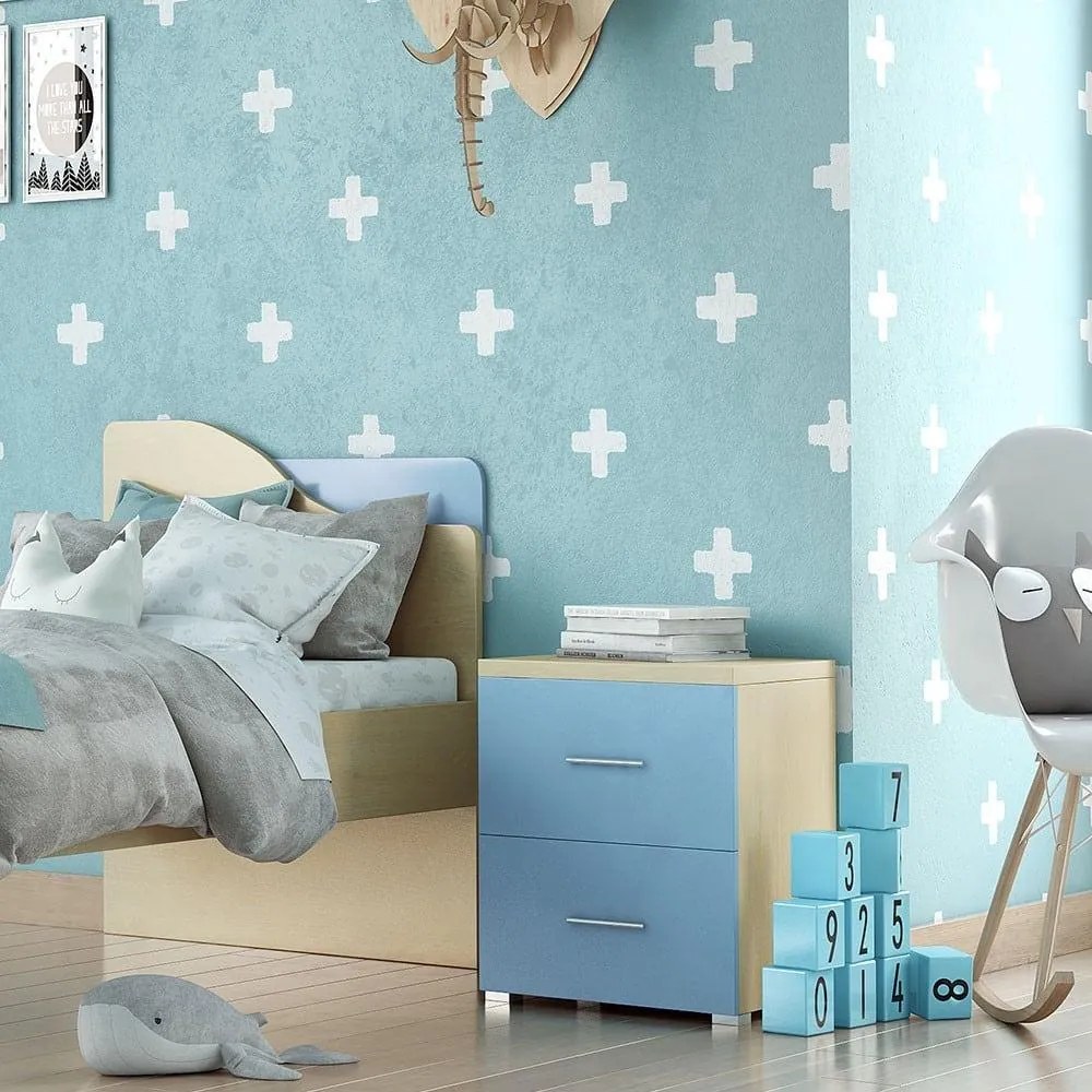 Κομοδίνο Παιδικό Νο. 7 50x48x34 Oak-Blue  SARRIS812315