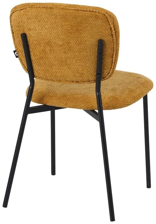 Καρέκλα Cathair με ύφασμα μπουκλέ μουσταρδί και μαύρα μεταλλικά πόδια 48x53x82 εκ. 4αδα 48x53x82 εκ.
