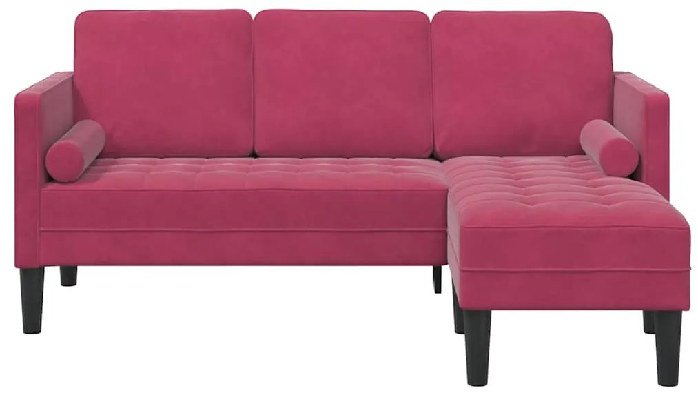 vidaXL Σετ Καναπέ με μαξιλάρι Κόκκινο 173 x 131 x 67 εκ Πολυεστέρας