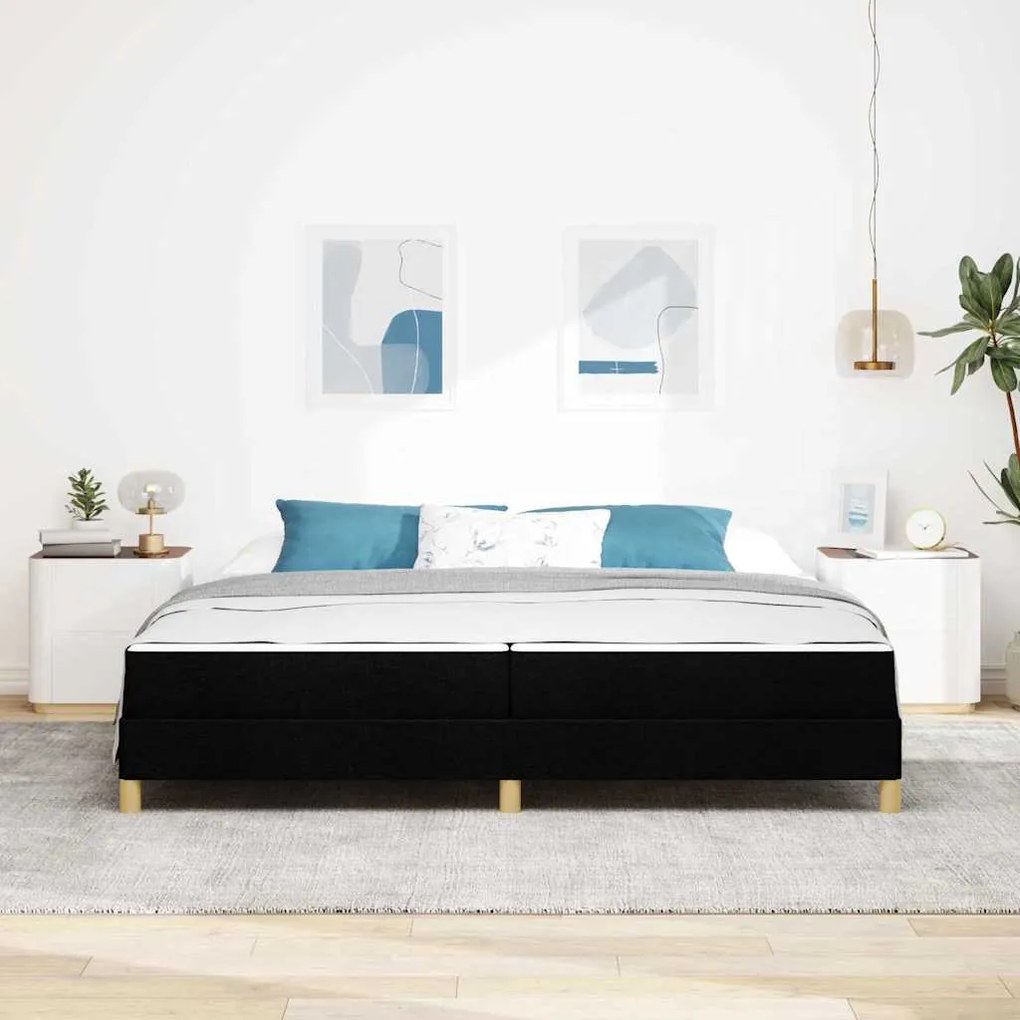 vidaXL Κρεβάτι με ελατήρια Μαύρο, Καφέ 200 x 200 cm