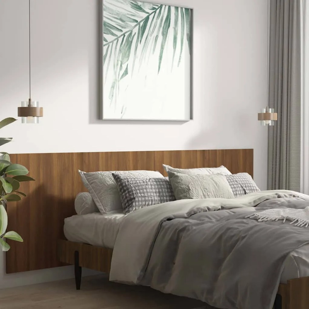 vidaXL Κεφαλάρι Κρεβατιού Καφέ Δρυς 240x1,5x80 εκ. Επεξεργασμένο Ξύλο