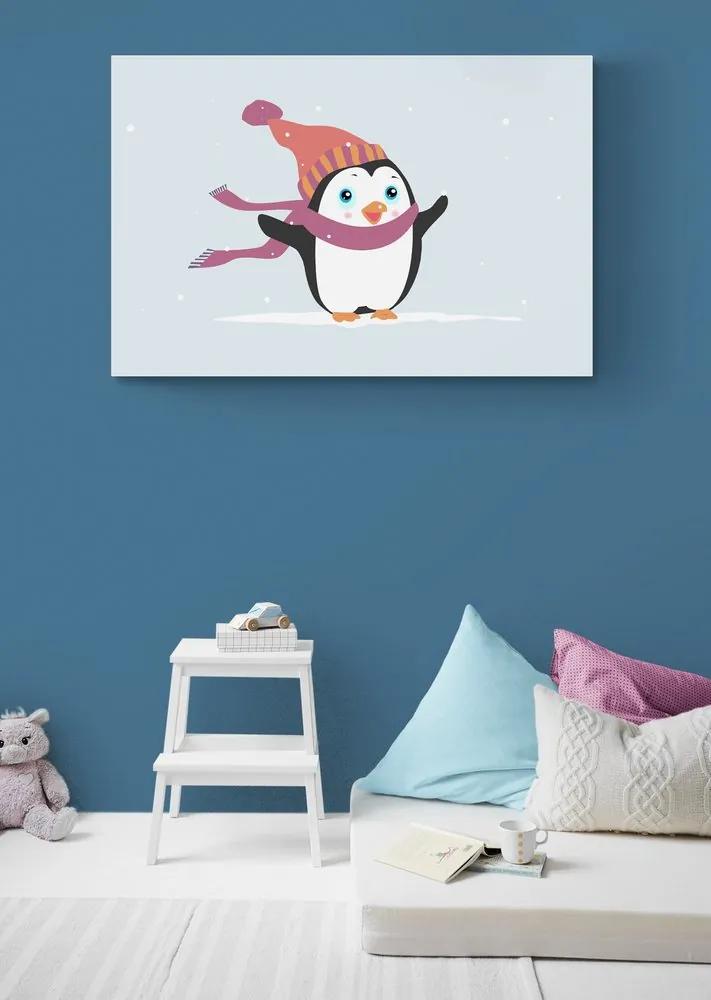 Εικόνα ενός χαριτωμένου πιγκουίνου με καπέλο
