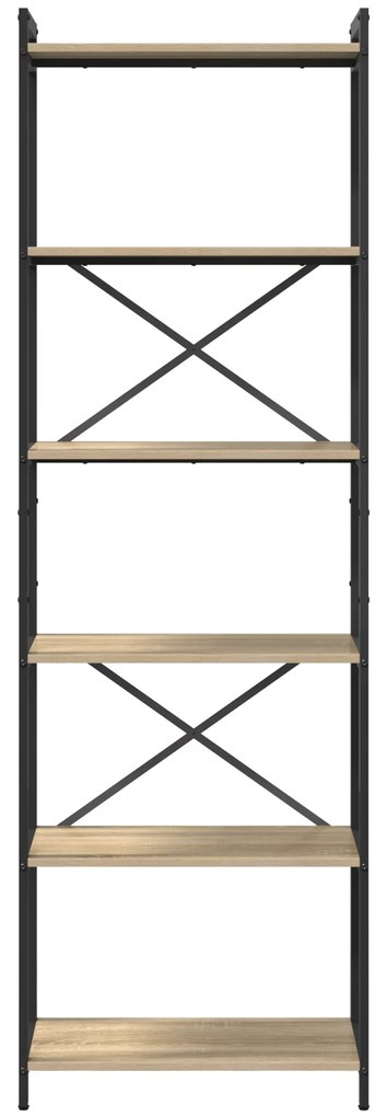 vidaXL Βιβλιοθήκη Sonoma Δρυς 60 x 30 x 188 εκ MDF και Χάλυβας