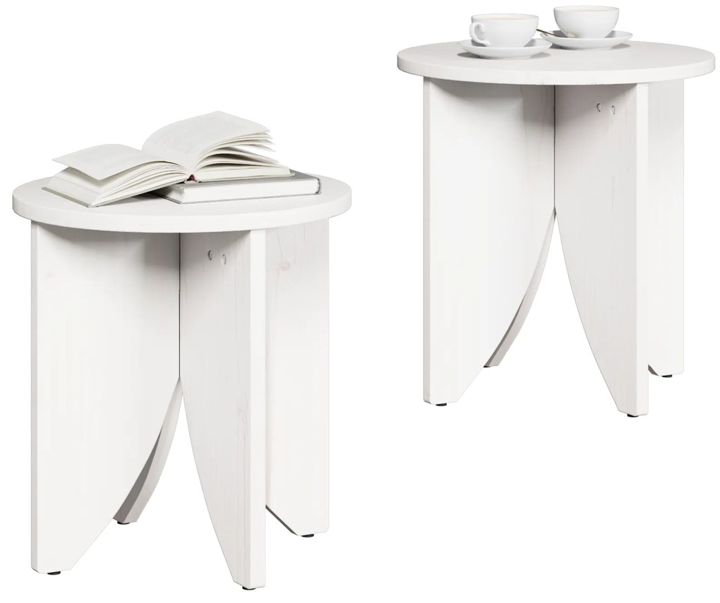 vidaXL Σετ Τραπεζιού Για Καφέ 2 pcs Λευκό 41.5 x 41.5 x 44 cm
