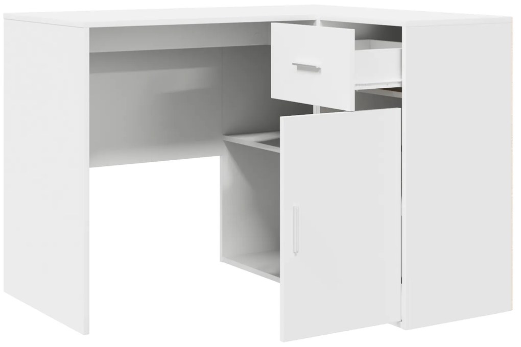 vidaXL Γωνιακό Γραφείο Λευκό 102x88x75 εκ. Επεξεργασμένο Ξύλο