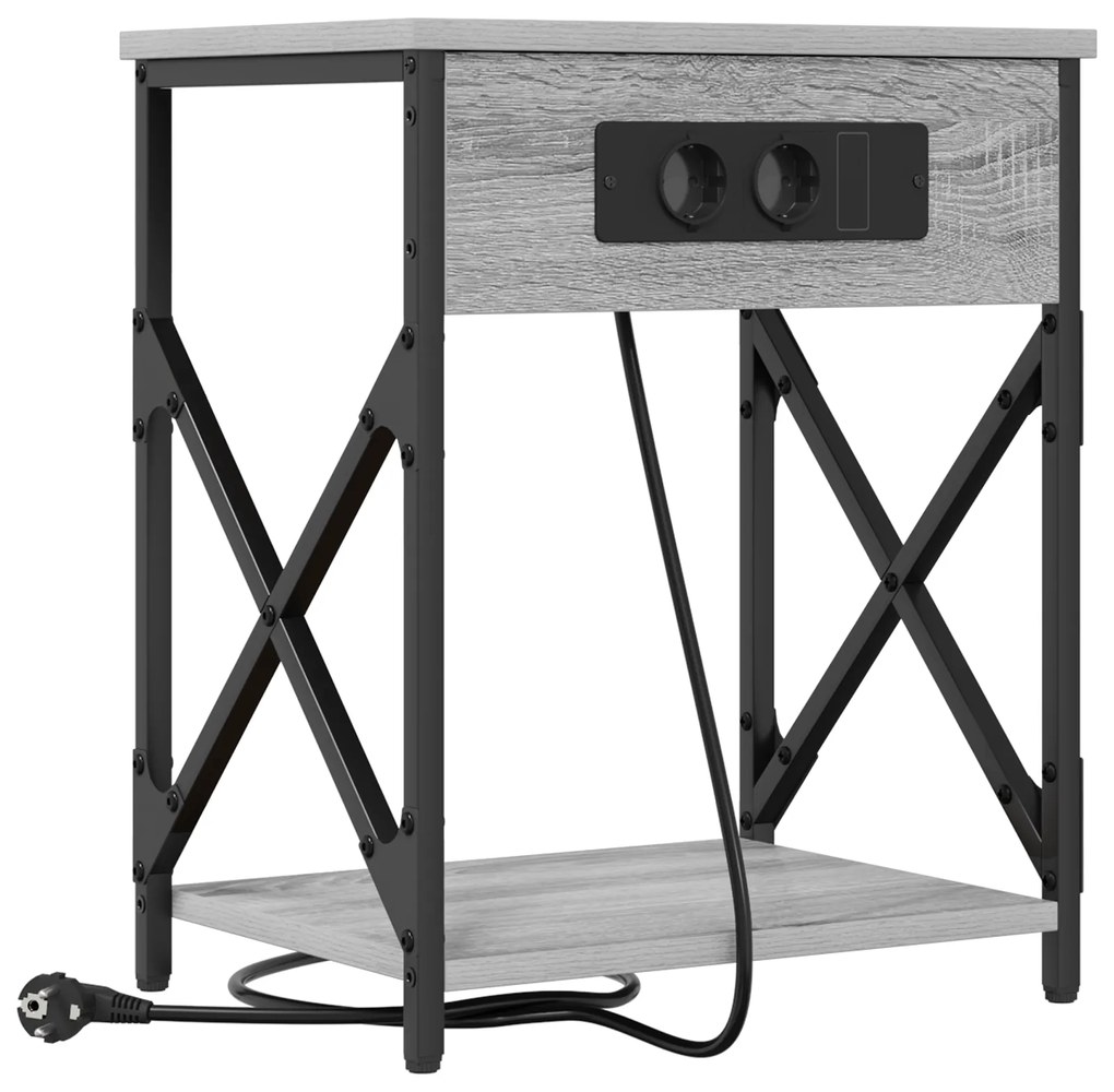 vidaXL Κομοδίνο Γκρι sonoma 41 x 31 x 51 εκ. Επεξεργασμένο ξύλο
