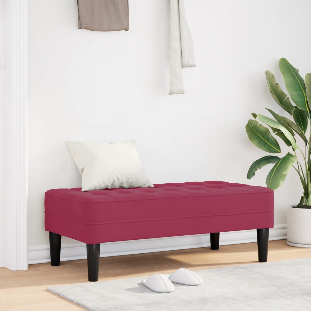 vidaXL Παγκάκι Βαθύ Κόκκινο 113x57x39 εκ. Βελούδο
