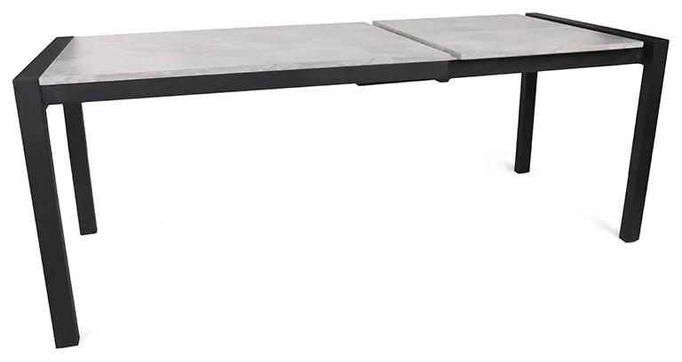 Artekko Silva Τραπέζι Επεκτεινόμενο MDF με Εφέ Άσπρου Μαρμάρου και Μαύρα Μεταλλικά Πόδια (120+67x74x75)cm
