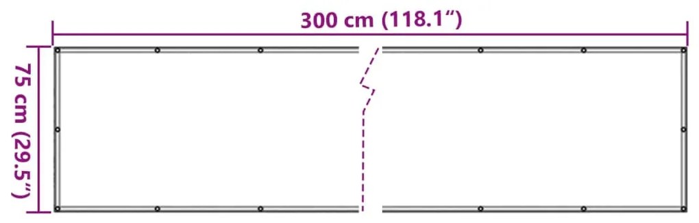 vidaXL Διαχωριστικό Βεράντας Ανθρακί 75 x 300 εκ. από Ύφασμα Oxford