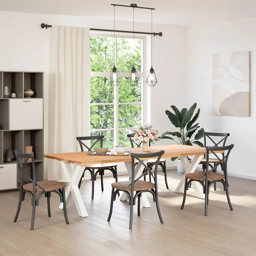vidaXL Πόδια Τραπεζαρίας σε Σχήμα Χ 3 τεμ. Λευκά 70x(72-73) εκ. Ατσάλι