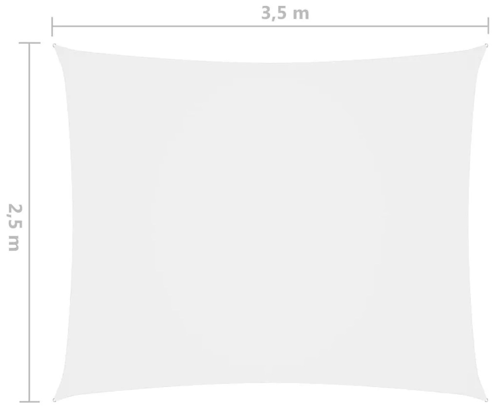 Πανί Σκίασης Ορθογώνιο Λευκό 2,5 x 3,5 μ. από Ύφασμα Oxford - Λευκό