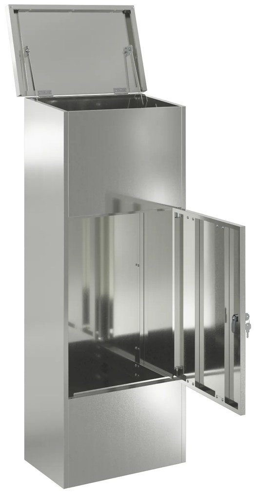 vidaXL Θυρίδα Πακέτων Μαύρο 44.5 x 29 x 110.5 εκ Γαλβανισμένος χάλυβας