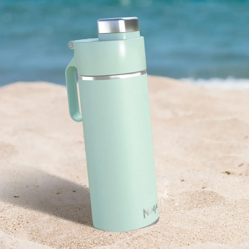 Thermos Ninja DW2401EUUKMT, 700 ml, Κατάλληλο για ανθρακούχα ποτά, Τριπλή μόνωση, Χωρίς BPA, Ζεστό έως 8 ώρες, Κρύο έως 24 ώρες, Πράσινο της μέντας