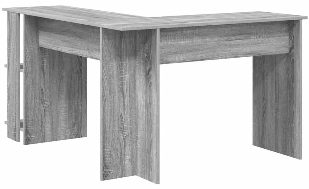 vidaXL Γωνιακό γραφείο με ράφι Γκρίζο Σονομα 140 x 113,5 x 75 εκ.