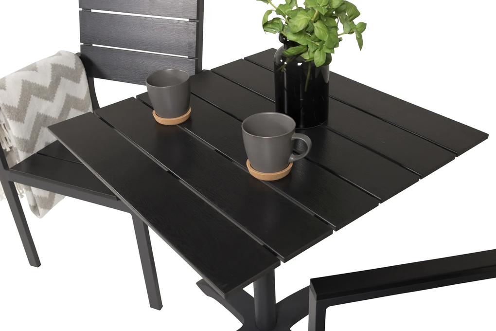 Τραπέζι εξωτερικού χώρου Dallas 709, Polyξύλο, 75x70cm, Μαύρο, Μέταλλο | Epipla1.gr