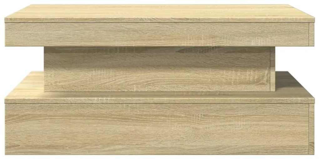 vidaXL Τραπεζάκι Σαλονιού με LED Sonoma Δρυς 90 x 50 x 40 εκ.