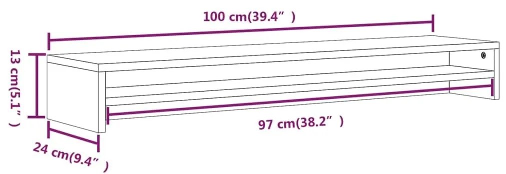 Βάση Οθόνης Καπνιστή Δρυς 100x24x13 εκ. από Επεξεργασμένο Ξύλο - Καφέ