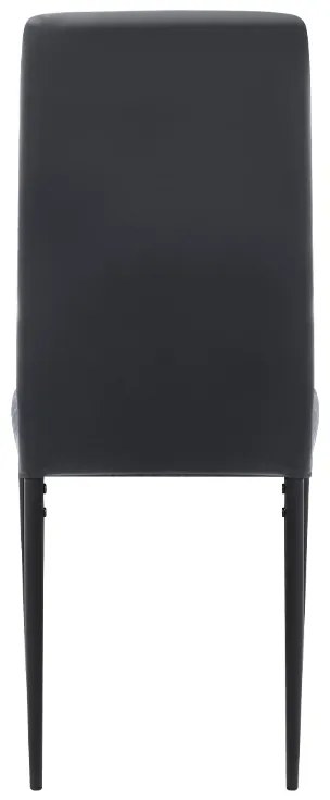 Καρέκλα τραπεζαρίας Rosa Megapap μαύρο PU - μεταλλικό μαύρο πόδι 40x52x96εκ.