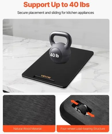 VEVOR Appliance Slider 16 x 12 in Sliding Tray for Coffee Maker Black