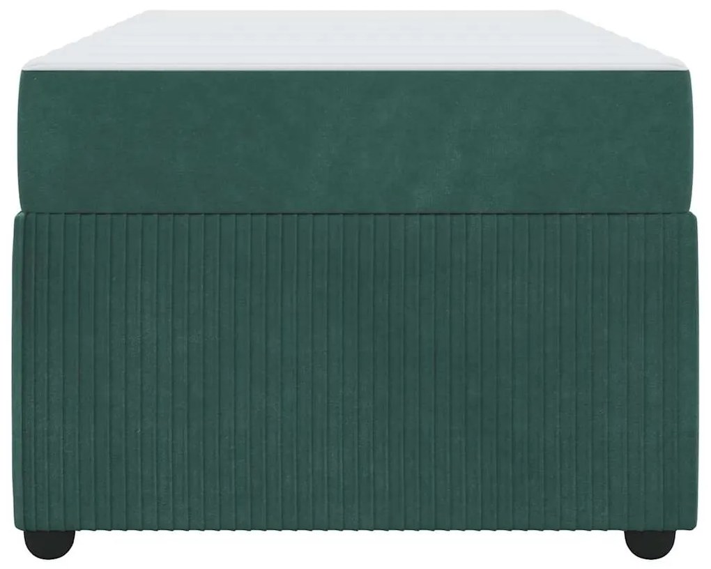 vidaXL Σκελετός Κρεβατιού με στρώμα Σκούρο Πράσινο 100 x 200 cm ύφασμα