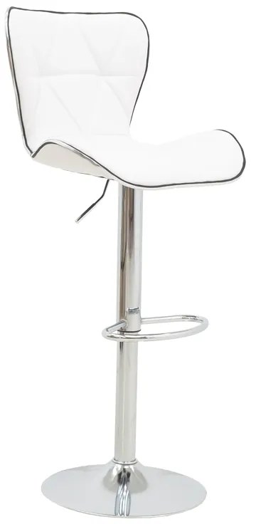 Σκαμπό μπαρ Jorine pakoworld πτυσσόμενο λευκό pu- βάση χρωμίου 53x44x114εκ