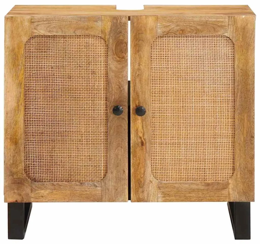 Ντουλάπα Νιπτήρα Mπάνιου με ράφι με πόρτα Καφέ 62 x 33 x 58 εκ.