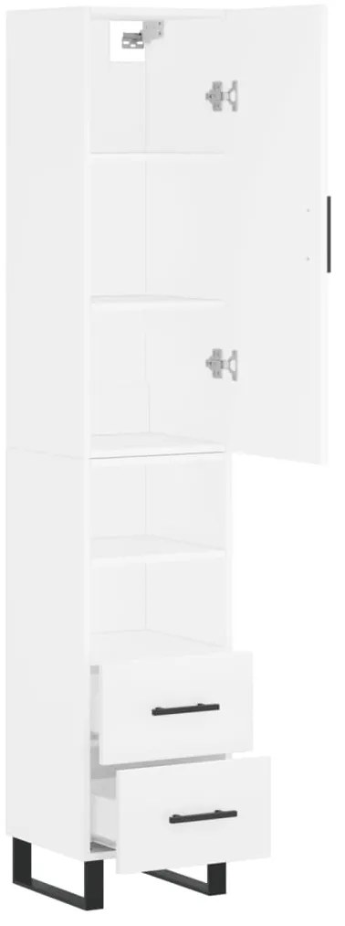 vidaXL Ντουλάπι Λευκό 34,5 x 34 x 180 εκ. από Επεξεργασμένο Ξύλο