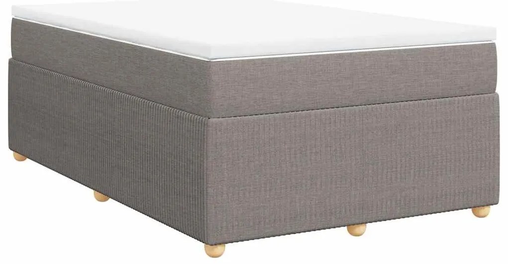 vidaXL Κρεβάτι Boxspring με Στρώμα Taupe 120x200 εκ. Υφασμάτινο