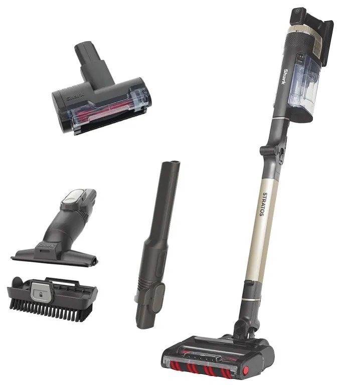 Σκούπα όρθια Shark Stratos True Pet Flexology IZ400EUT, 309W, 0.7L, 60 λεπτά αυτονομία, Clean Sense IQ, Pet Pro, LED, Powerfins, Dark Grey/Champagne