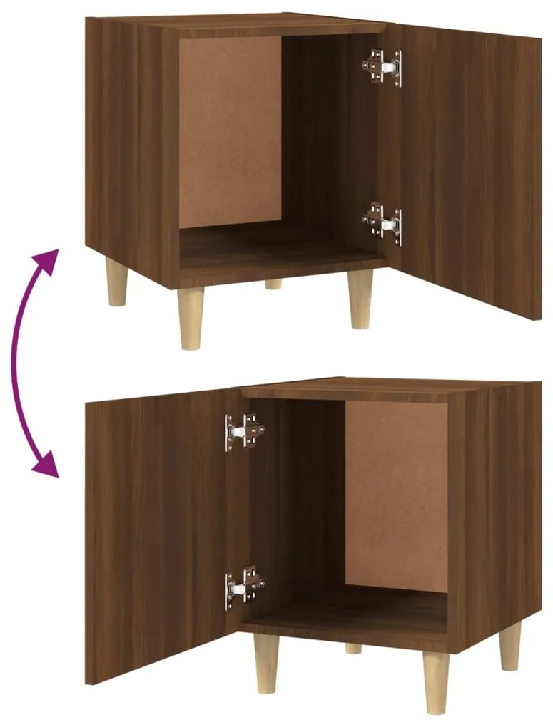 vidaXL Κομοδίνο Καφέ Δρυς από Επεξεργασμένο Ξύλο