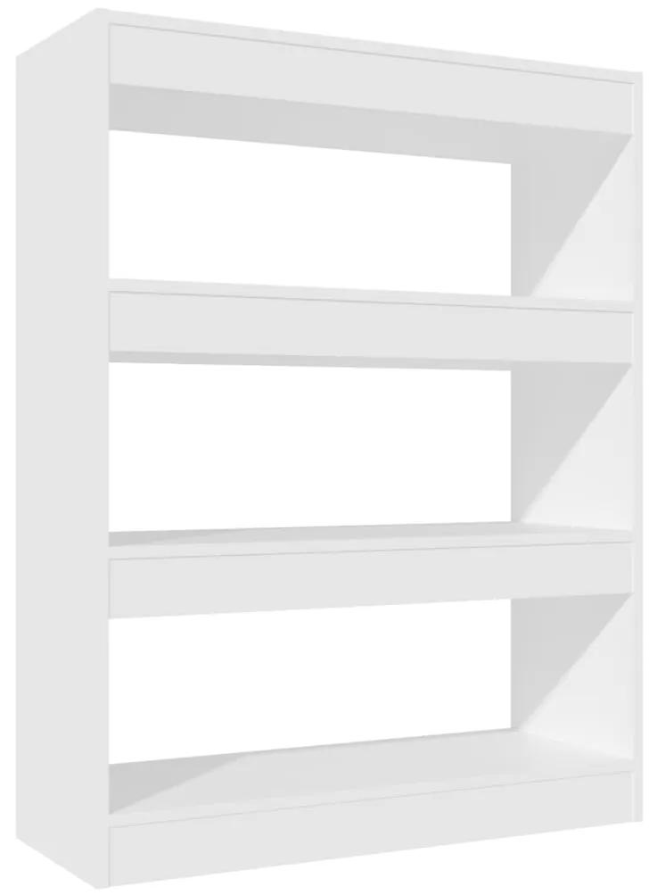vidaXL Βιβλιοθήκη/Διαχωρ. Χώρου Λευκό 80x30x103 εκ. Επεξεργασμένο Ξύλο