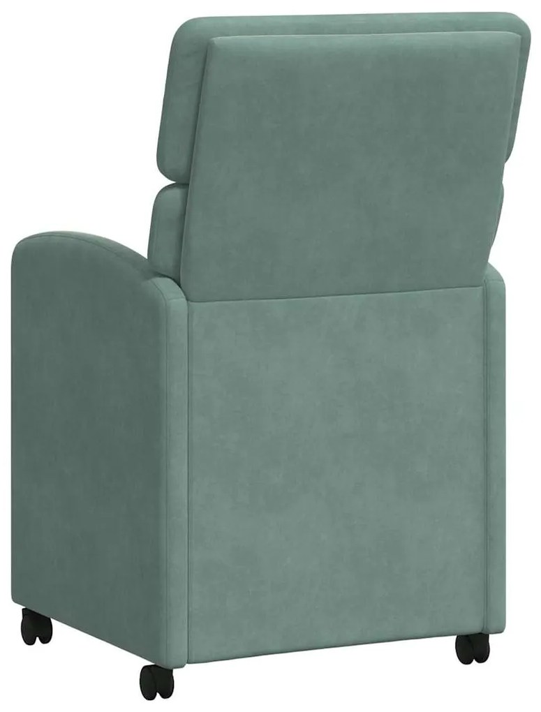 vidaXL Καρέκλες Φαγητού με Ρόδες 2 pcs Πράσινο της θάλασσας Βελούδο