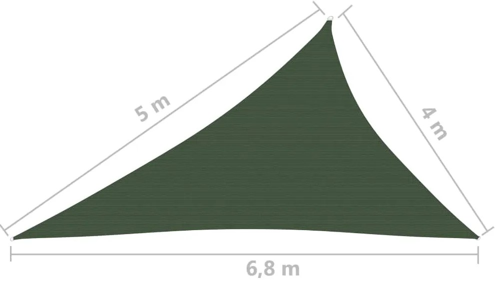 vidaXL Πανί Σκίασης Σκούρο Πράσινο 4 x 5 x 6,8 μ. από HDPE 160 γρ./μ²