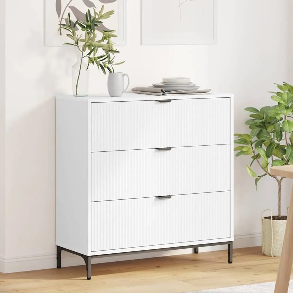 vidaXL Πλαϊνό γραφείο Λευκό 79.5 x 33 x 82 εκ Επεξεργασμένο ξύλο