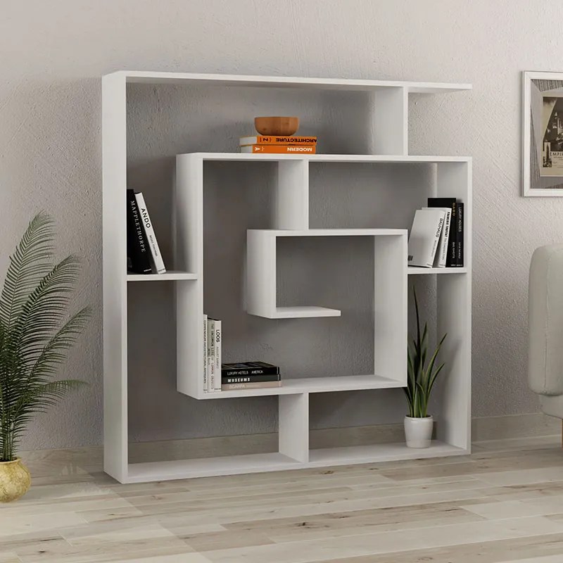 ΒΙΒΛΙΟΘΗΚΗ LABIRENT MEGAPAP ΧΡΩΜΑ ΛΕΥΚΟ 125X22X129ΕΚ.